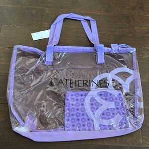 Catherine’s New Purple Clear Beach Bag & Pouch Large